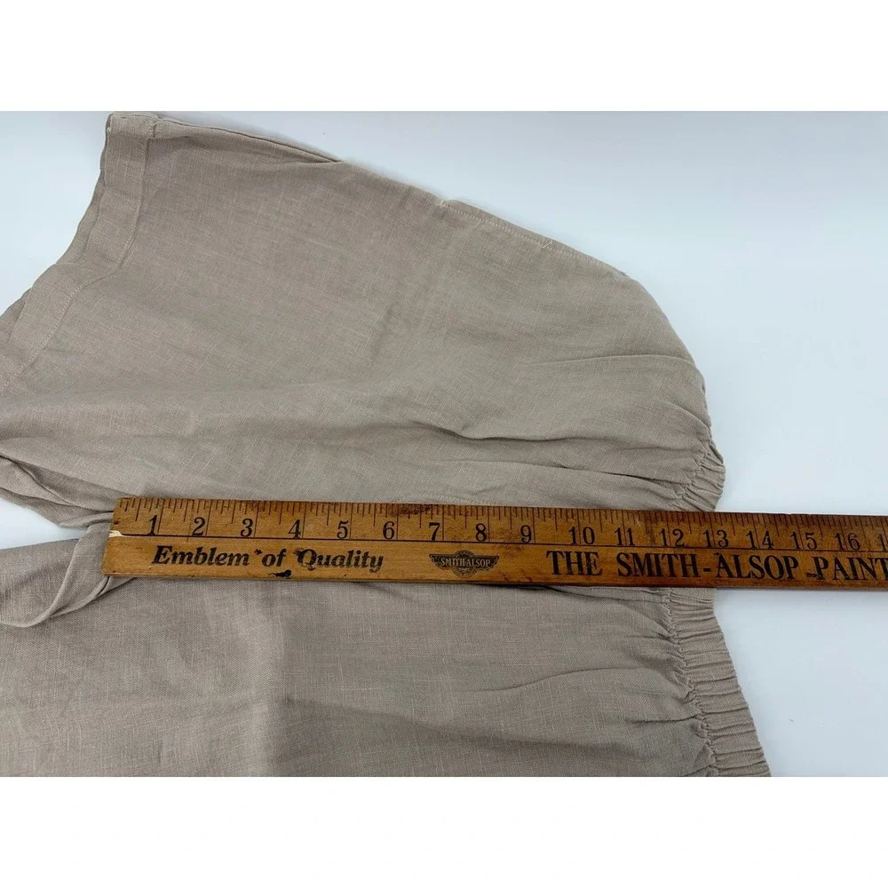 Russ‎ Berens Shorts, Beige Linen Coastal Beach 90s Malibu, Made In USA, Size XS